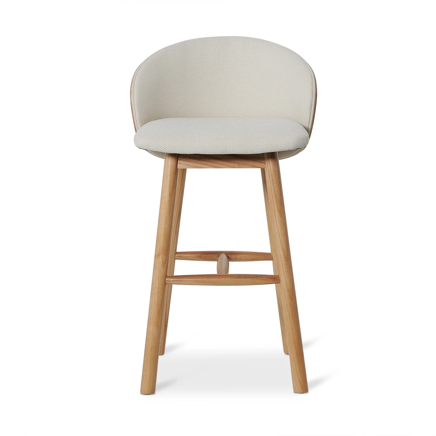 Conway | High Back Coastal Modern Wooden Bar Stool | Natural
