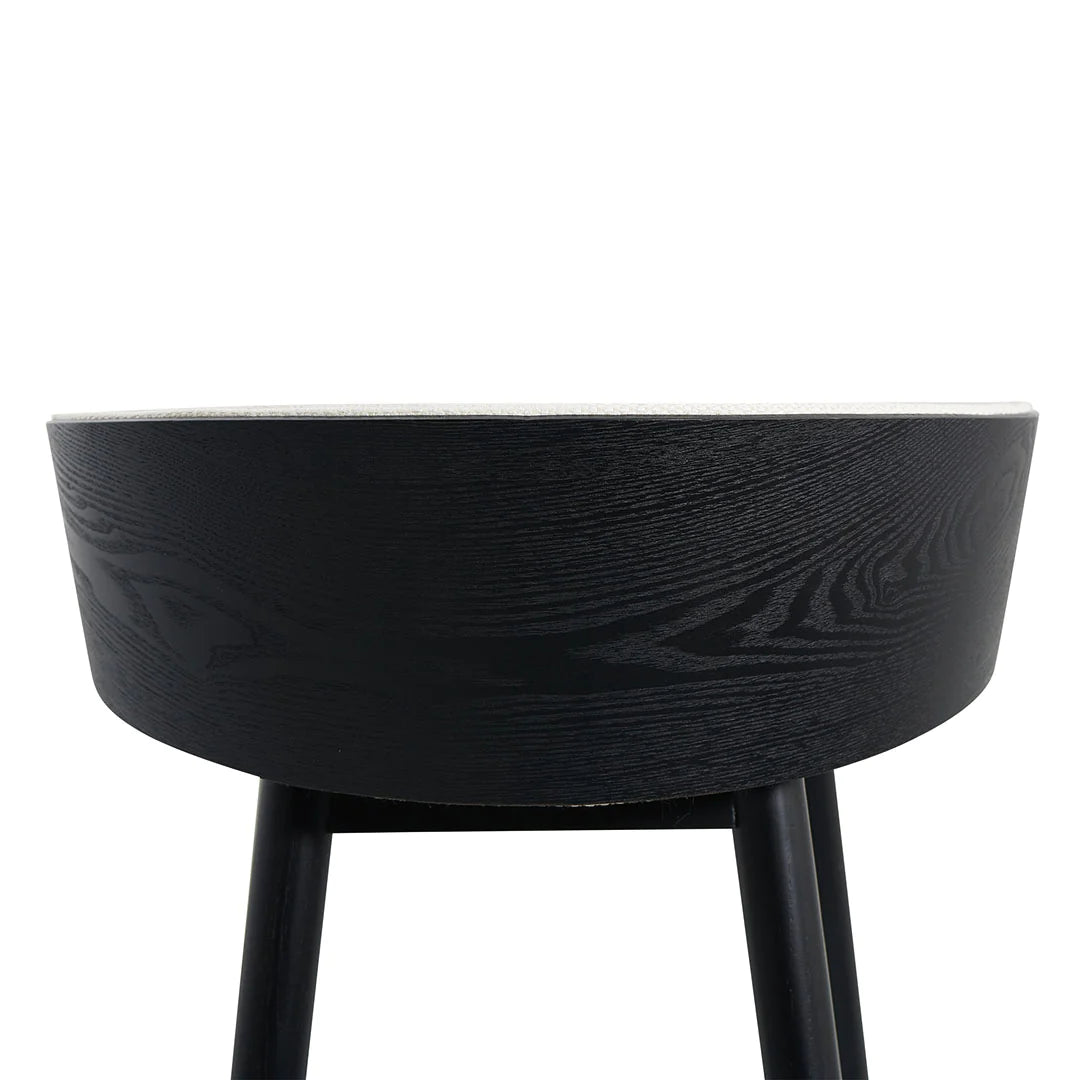 Conway | Low Back Coastal Modern Wooden Bar Stools | Black