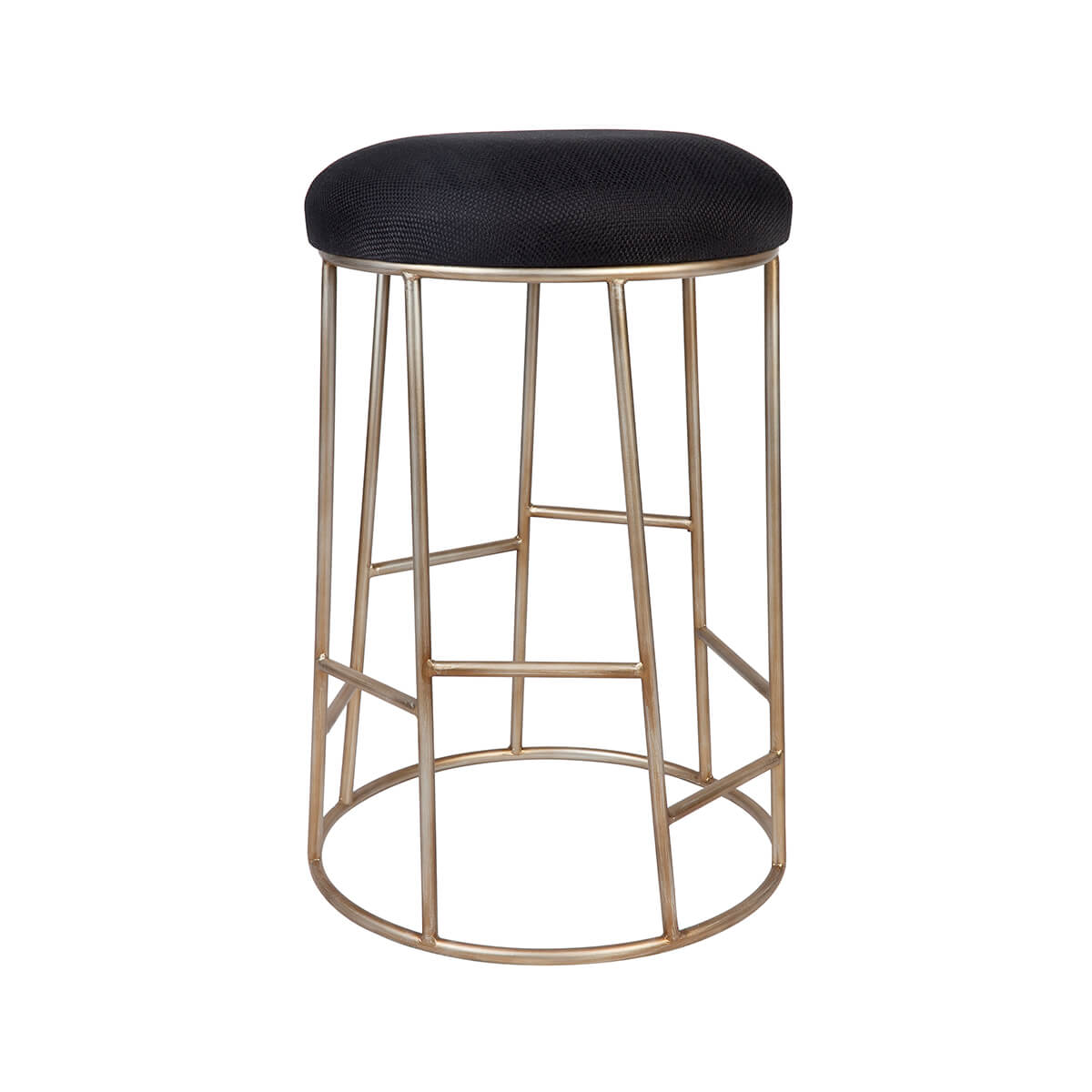 Corindi | Metal Modern Fabric Bar Stools | Black Gold