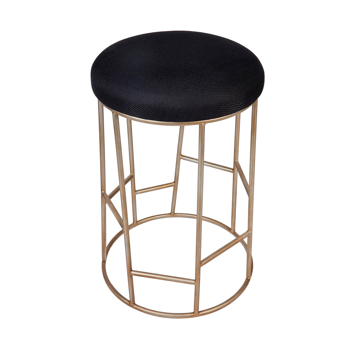 Corindi | Metal Modern Fabric Bar Stools | Black Gold