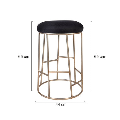 Corindi | Metal Modern Fabric Bar Stools | Black Gold