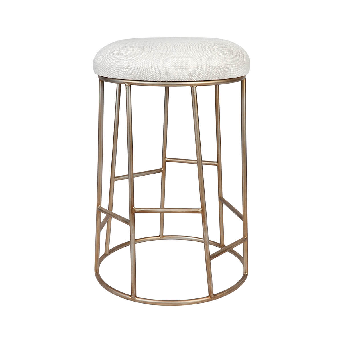 Corindi | Metal Modern Fabric Bar Stools | Natural Gold