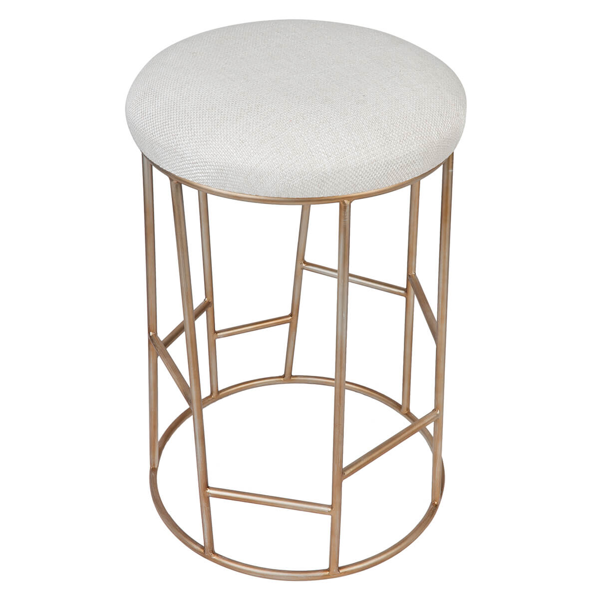 Corindi | Metal Modern Fabric Bar Stools | Natural Gold