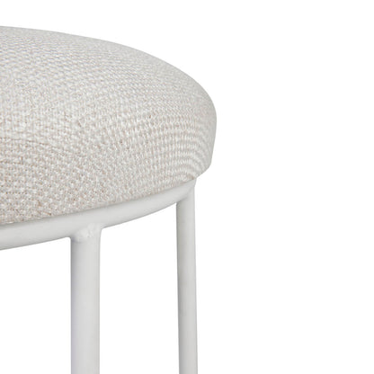 Corindi | Metal Modern Fabric Bar Stools | Natural White