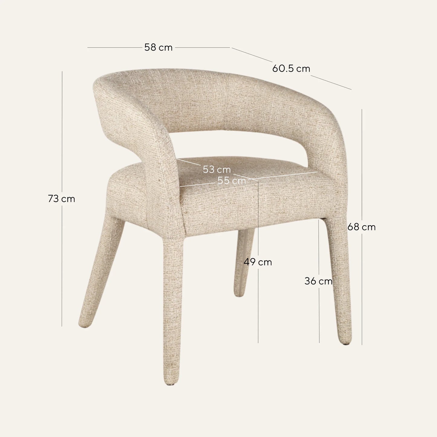 Cottesloe | Modern Coastal Beige Grey Dining Chairs With Arms | Beige