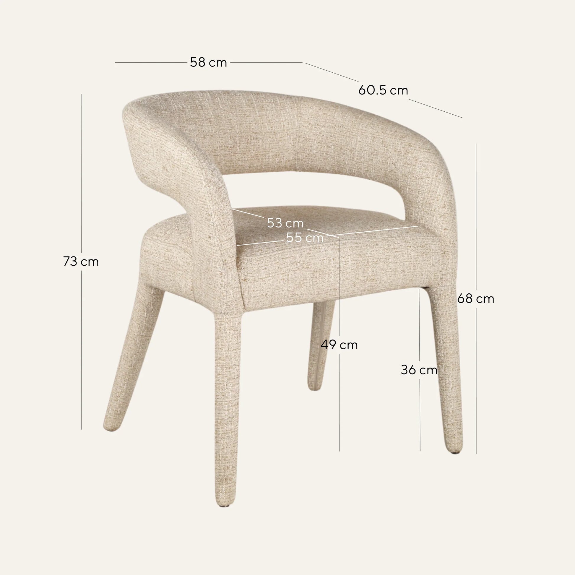 Cottesloe | Modern Coastal Beige Grey Dining Chairs With Arms | Beige