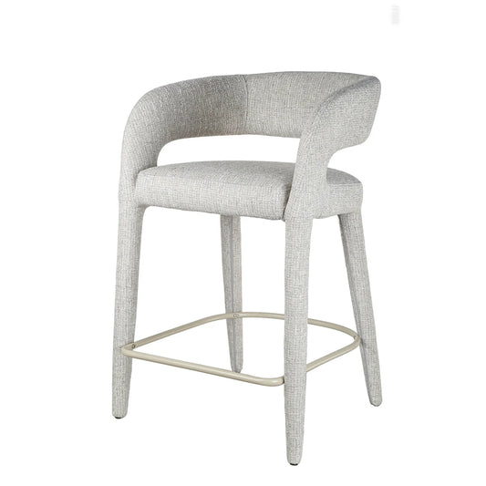 Cottesloe | Modern Coastal Beige Grey Bar Stools With Arms | Chrome Grey