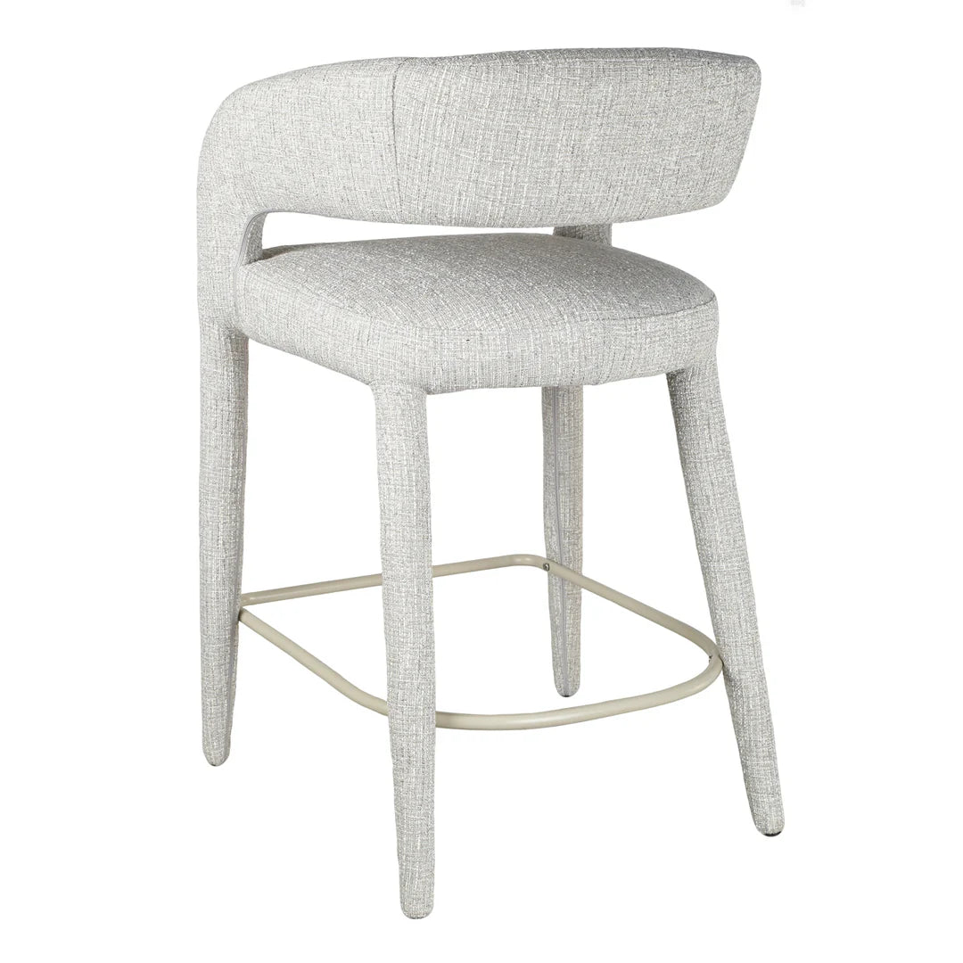 Cottesloe | Modern Coastal Beige Grey Bar Stools With Arms | Chrome Grey