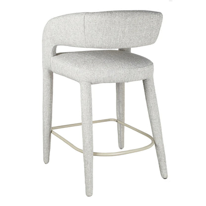 Cottesloe | Modern Coastal Beige Grey Bar Stools With Arms | Chrome Grey