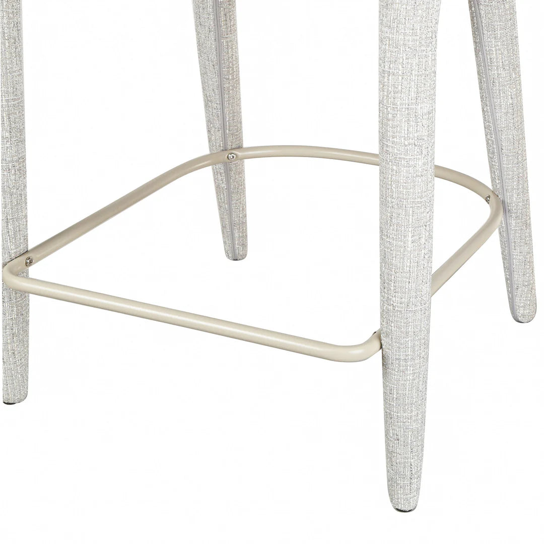 Cottesloe | Modern Coastal Beige Grey Bar Stools With Arms | Chrome Grey