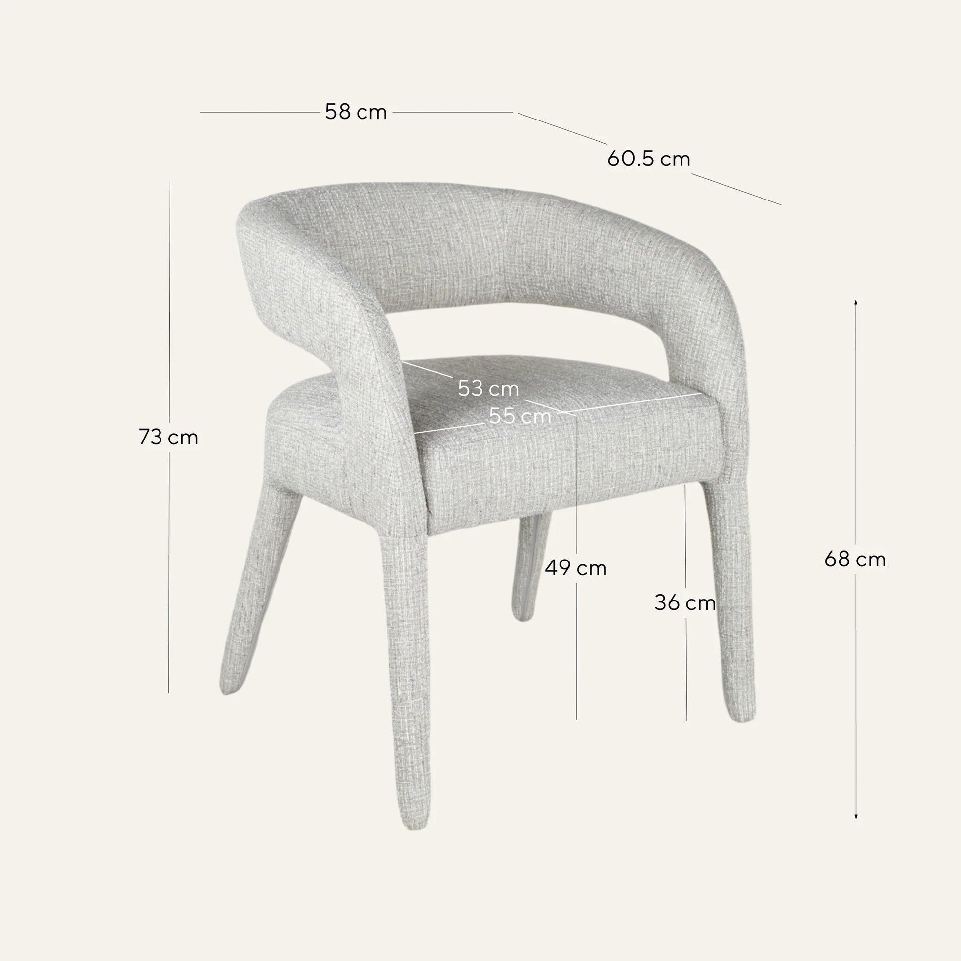 Cottesloe | Modern Coastal Beige Grey Dining Chairs With Arms | Grey