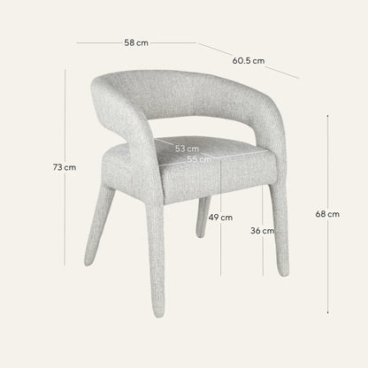 Cottesloe | Modern Coastal Beige Grey Dining Chairs With Arms | Grey