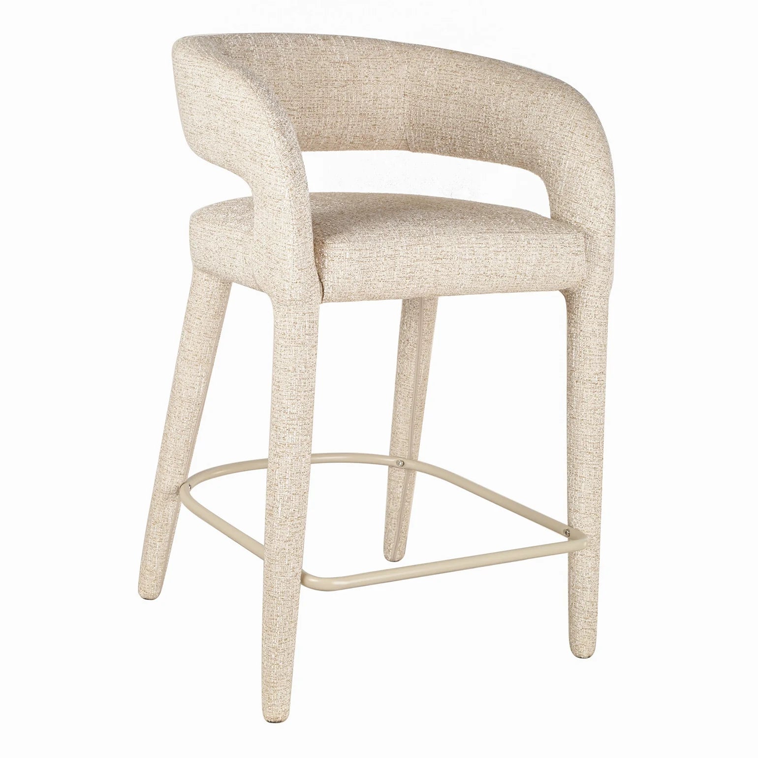 Cottesloe | Modern Coastal Beige Grey Bar Stools With Arms | Pale Beige