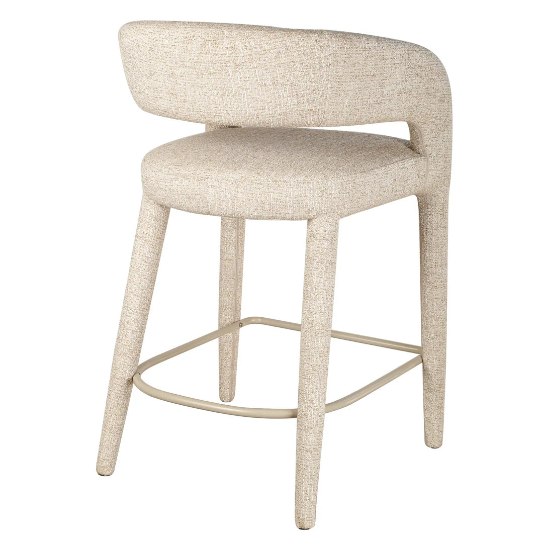 Cottesloe | Modern Coastal Beige Grey Bar Stools With Arms | Pale Beige