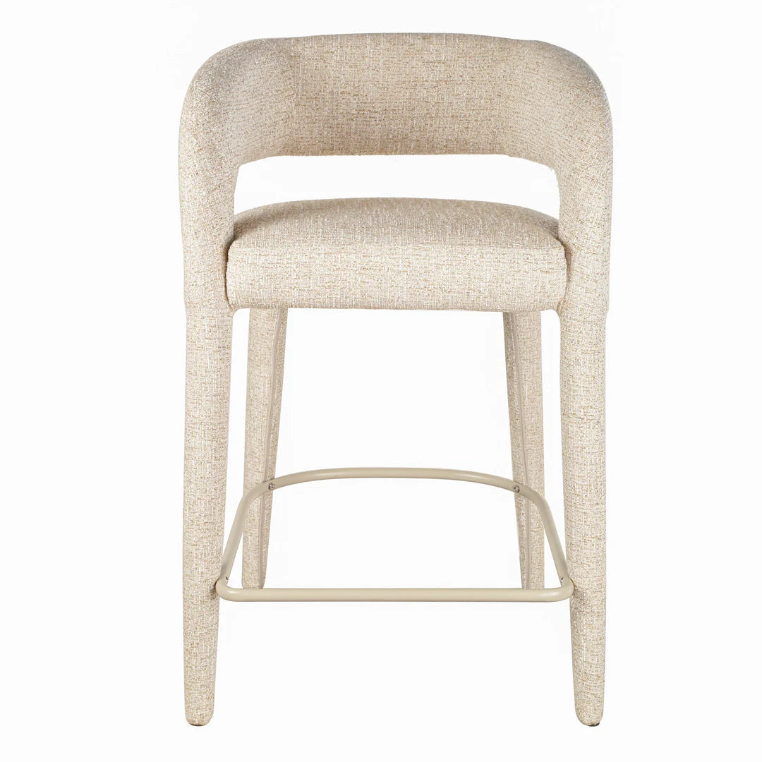 Cottesloe | Modern Coastal Beige Grey Bar Stools With Arms | Pale Beige