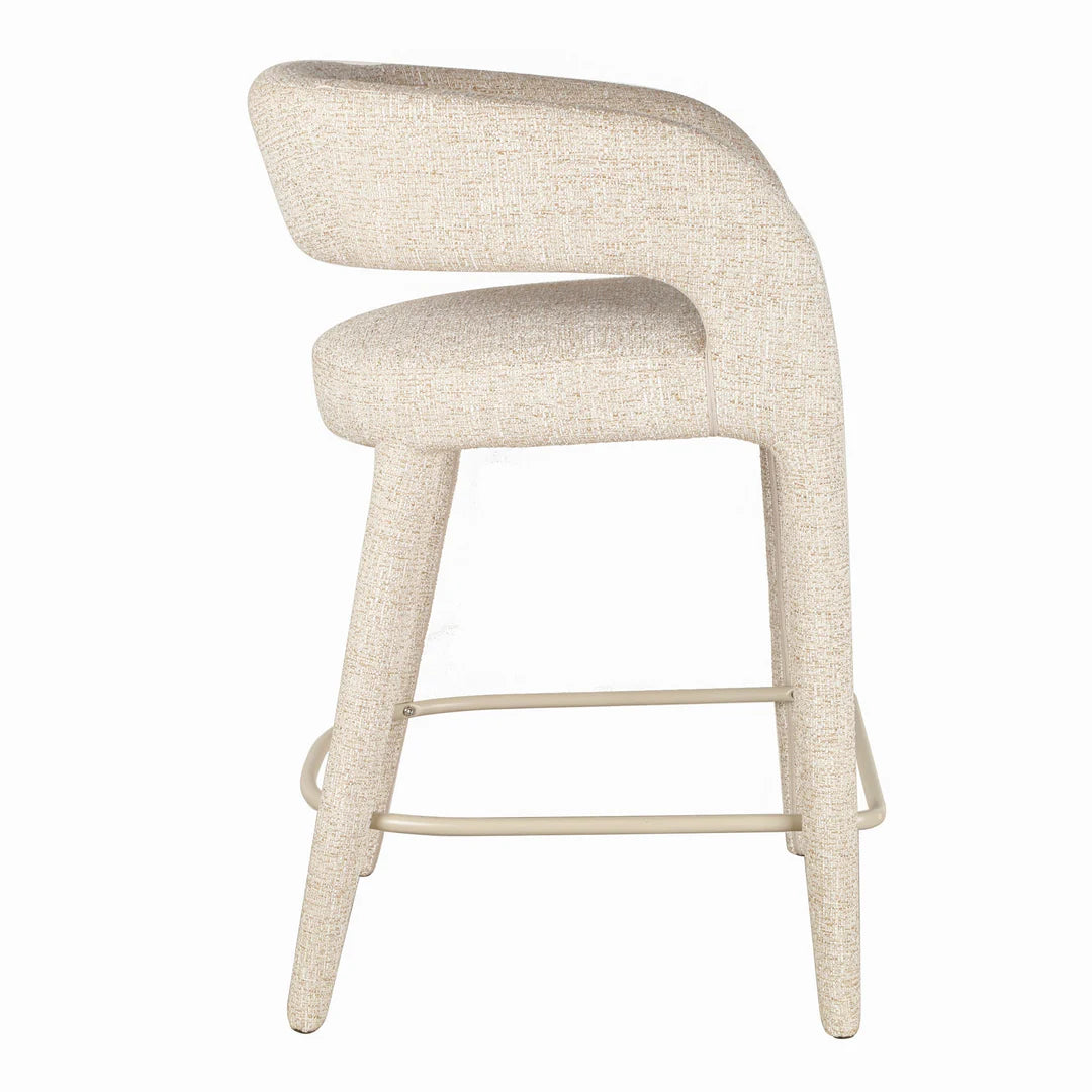 Cottesloe | Modern Coastal Beige Grey Bar Stools With Arms | Pale Beige