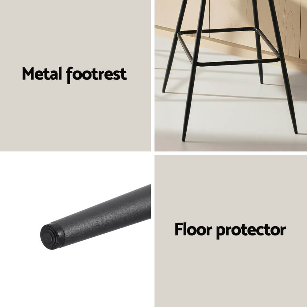 Croft | Black PU Leather 67cm Counter Bar Stools | Set Of 2 | Black