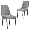 Croft | Charcoal Grey Fabric Mid Century Dining Chairs | Set Of 2