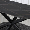 Crompton | Metal Black Sintered Stone 1.8m Rectangular Dining Table