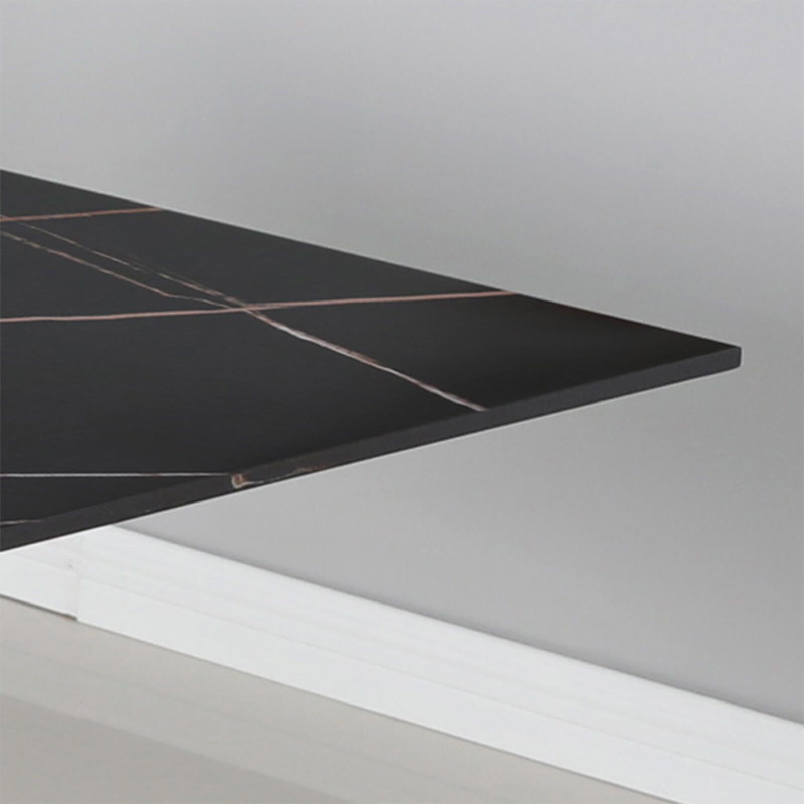 Crompton | Metal Black Sintered Stone 1.8m Rectangular Dining Table | Black