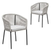 Daintree | Woven Robe Pebble Grey Metal Outdoor Dining Chairs | Set Of 2