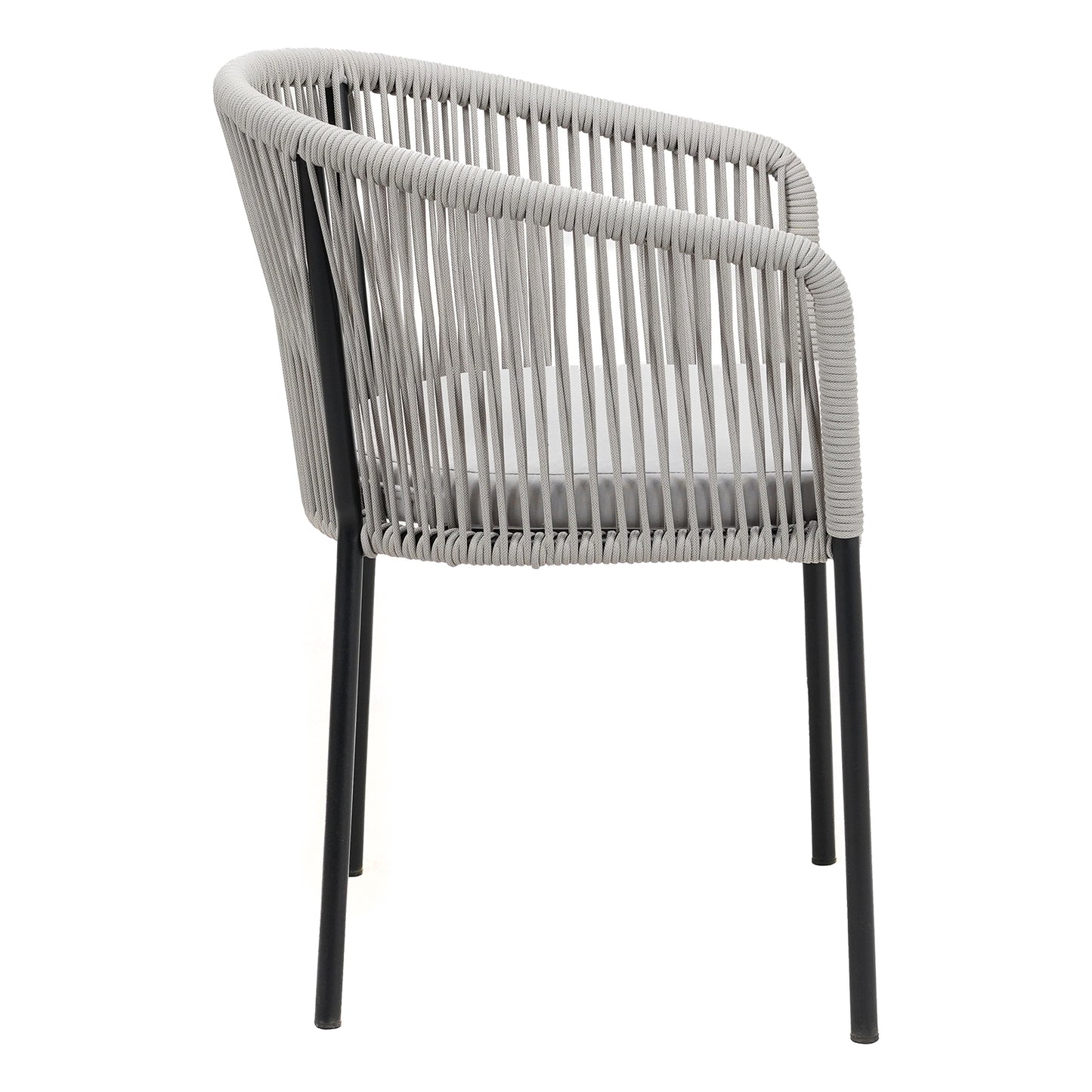 Daintree | Woven Robe Pebble Grey Metal Outdoor Dining Chairs | Set Of 2 | Pebble Grey