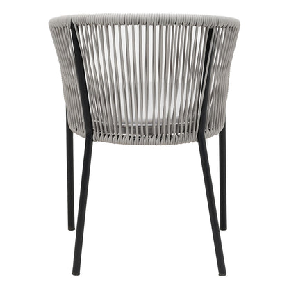 Daintree | Woven Robe Pebble Grey Metal Outdoor Dining Chairs | Set Of 2 | Pebble Grey