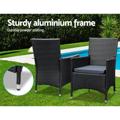Daintree | Black Outdoor Rattan Wicker 8 Seater Dining Set | Black