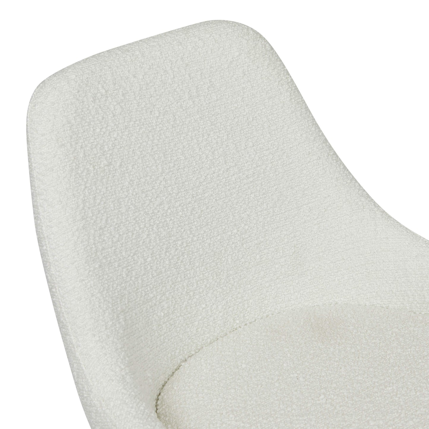Dane | Modern Boucle Fabric Velvet Dining Chair | Snow