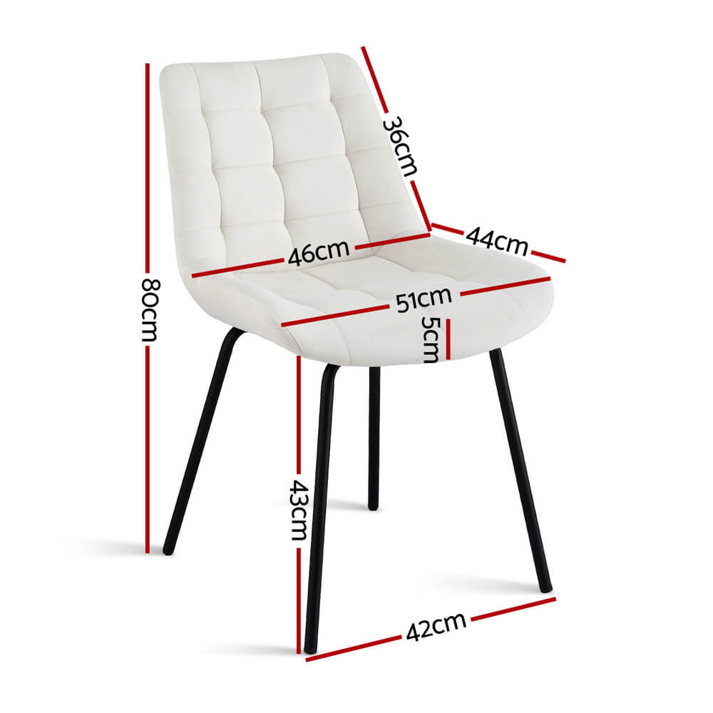 Davenport | Modern Metal Black Beige Velvet Dining Chairs | Beige