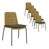Delray | Metal Yellow Robe Indoor Outdoor Dining Chairs | Set Of 6