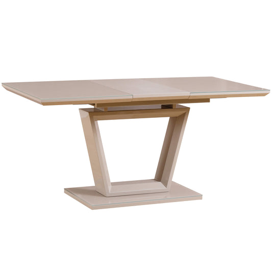 Delta | Cappuccino Wooden Tempered Glass 1.6m Rectangular Extension Dining Table | Cappuccino