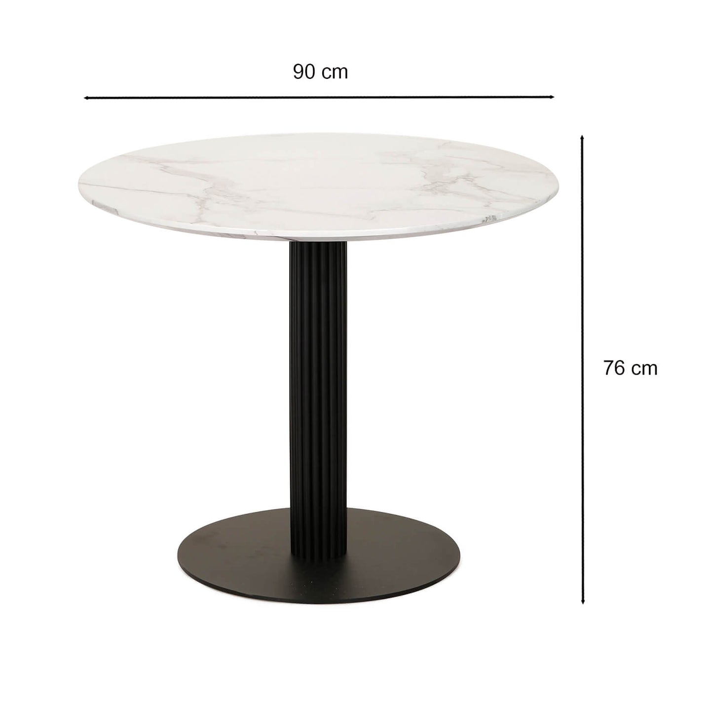 Denver | Marble Effect White 4 Seater Round Dining Table