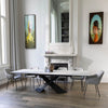 Dorchester | Ceramic White & Black 12 Person Extension Dining Table