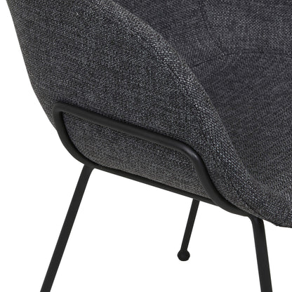 Duke | Modern PU Leather Fabric Dining Chair With Arms | Ash