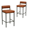 Duxton | Modern Metal Boucle Fabric PU Leather Bar Stools | Set Of 2
