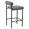 Duxton | Modern Metal Boucle Fabric PU Leather Bar Stools | Set Of 2
