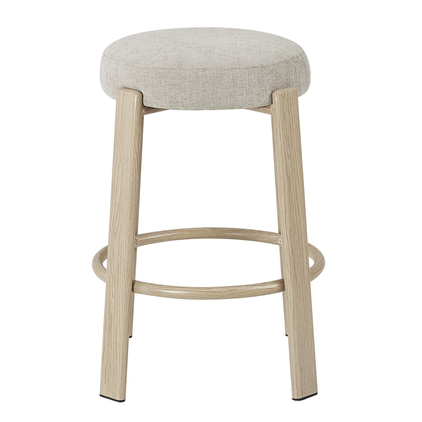 Eldon Modern Beige Green Rust Fabric Wooden Bar Stools | Beige