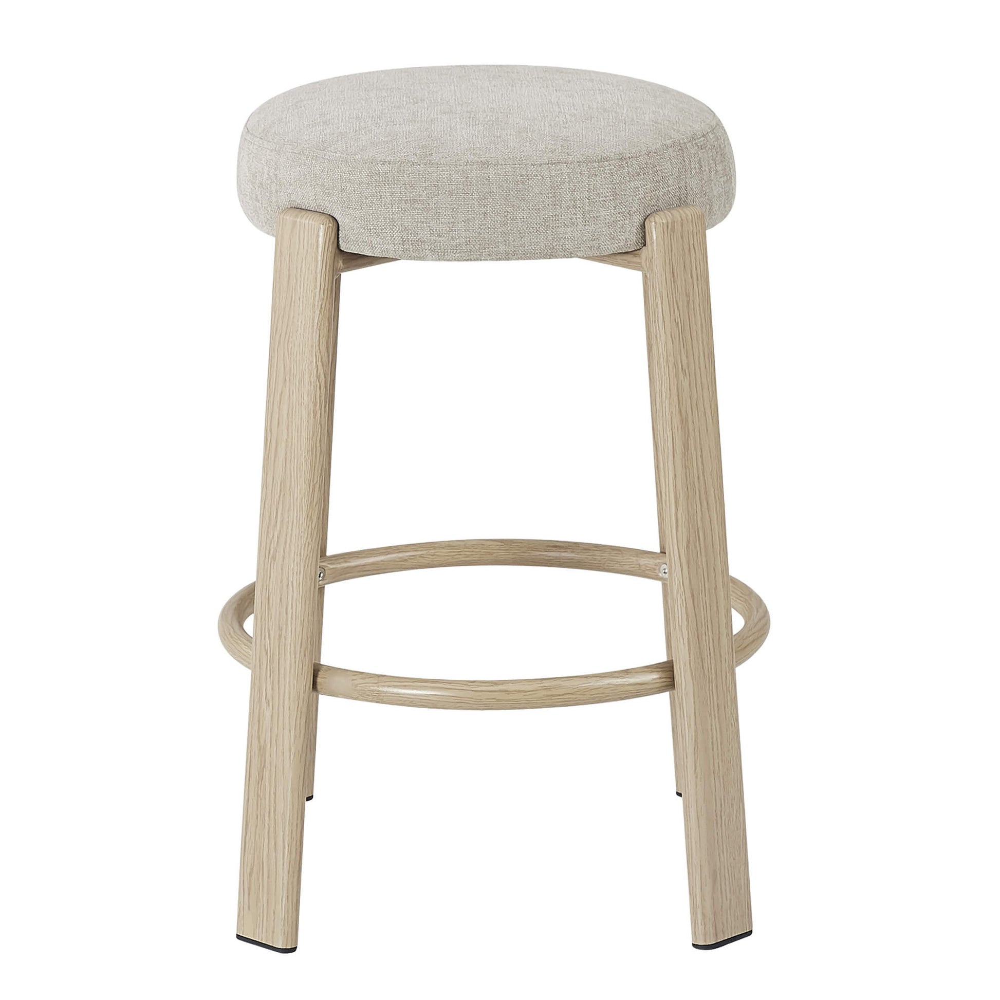 Eldon Modern Beige Green Rust Fabric Wooden Bar Stools | Beige