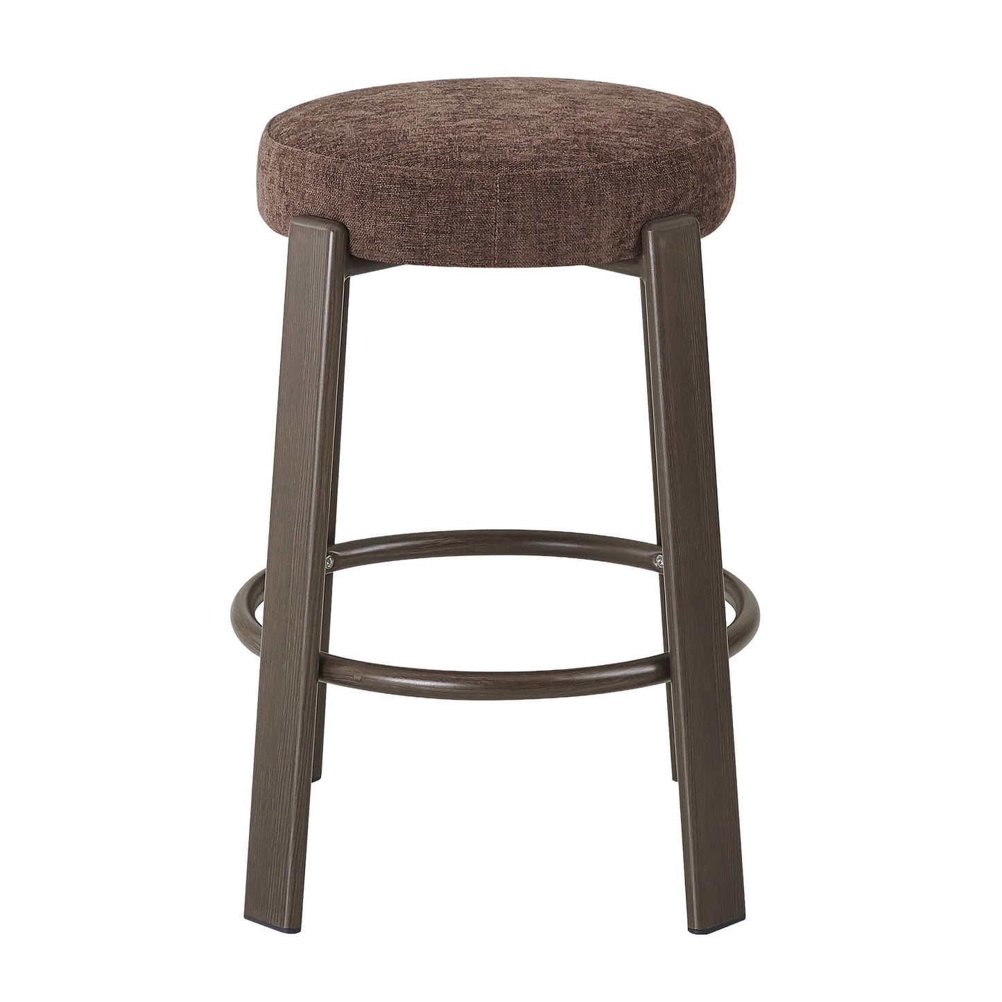 Eldon Modern Beige Green Rust Fabric Wooden Bar Stools | Rust