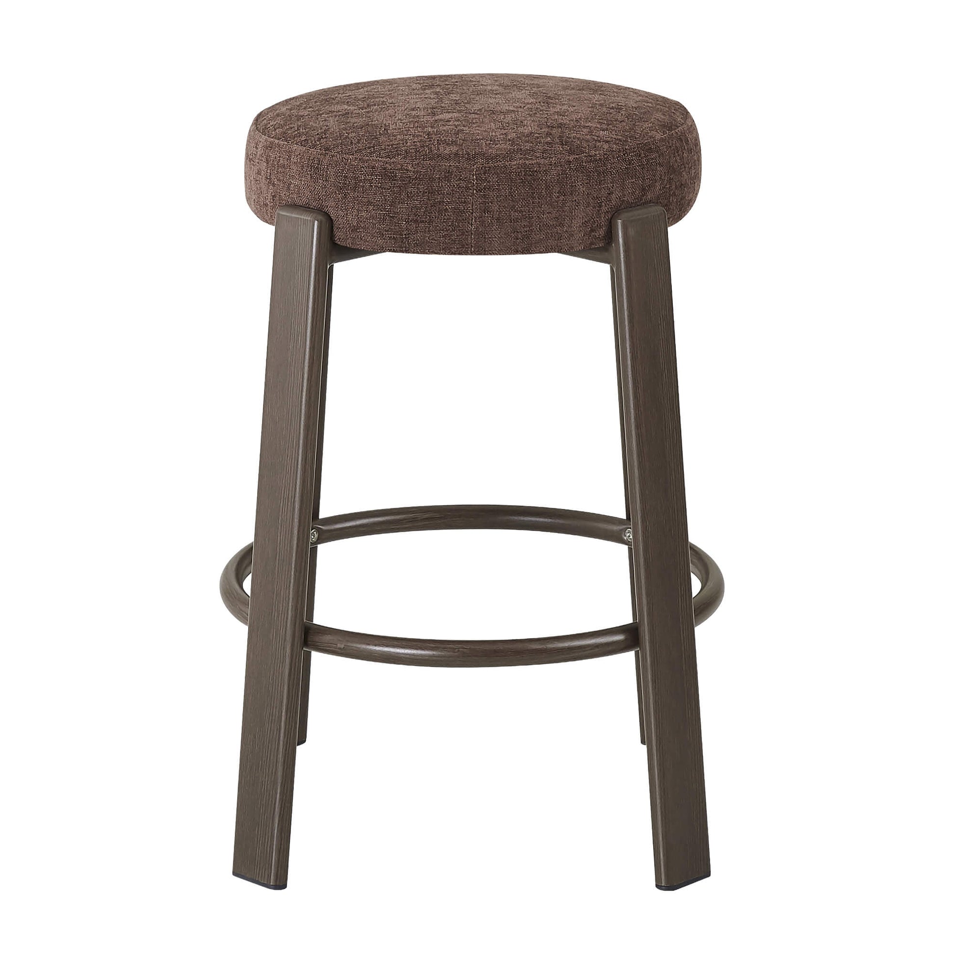 Eldon Modern Beige Green Rust Fabric Wooden Bar Stools | Rust