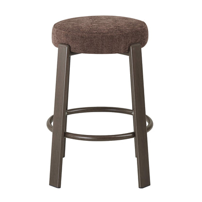 Eldon Modern Beige Green Rust Fabric Wooden Bar Stools | Rust