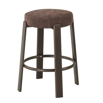 Eldon Modern Beige Green Rust Fabric Wooden Bar Stools | Rust