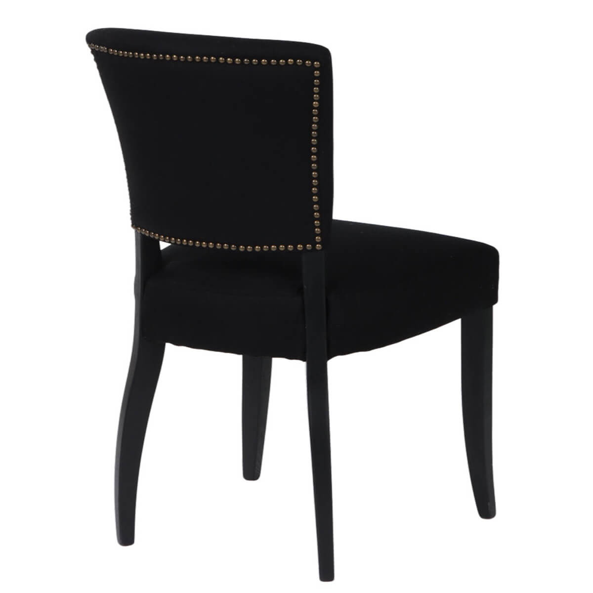 Contemporary French Provincial Black Fabric Dining Chairs