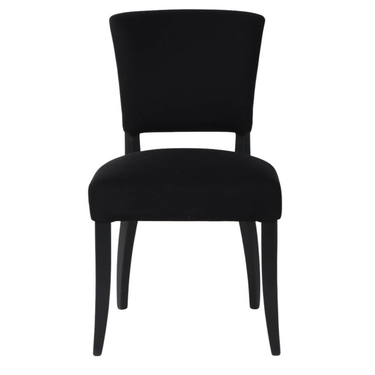 Contemporary French Provincial Black Fabric Dining Chairs