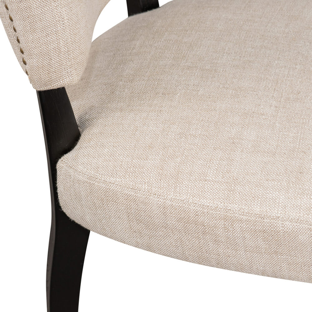 Contemporary French Provincial Natural Fabric Dining Chairs