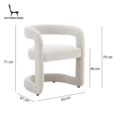 Emery | Mid Century Beige Taupe Dining Chairs With Arms | Taupe