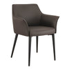 Emporio | Modern Metal PU Leather Dining Chairs With Arms | Set Of 2