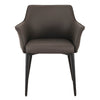 Emporio | Modern Metal PU Leather Dining Chairs With Arms | Set Of 2