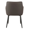 Emporio | Modern Metal PU Leather Dining Chairs With Arms | Set Of 2